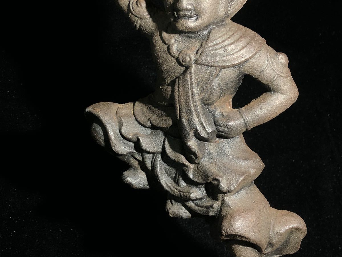【樂】仏教美術 時代 蔵王権現像 仏像 金属製 重厚_画像8