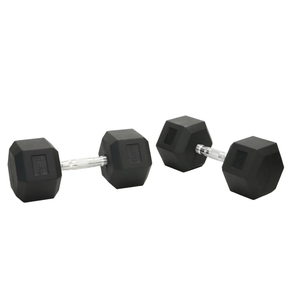 【おまけ付】 110306k3b 倉庫保管未使用品 HEX/ヘックス 六角 ラバーコーティングダンベルペア 17.5kg×2個 kg 筋トレ トレーニング ジム器具 バーベル、ダンベル