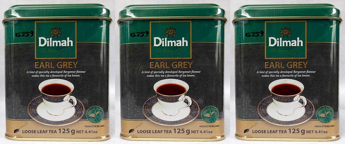 3缶set【スリランカ産】Dilmah ディルマ“Earl Grey”アールグレイ 本場セイロンティー 香り高い/缶入りルースリーフティー（125g）_画像1