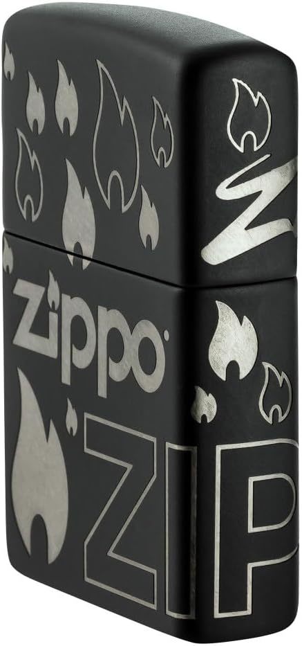 ジッポー オイルライター アメリカ加工 USA 4面レーザー彫刻 ブラックマットジッポデザイン 48908ｘ１本_画像3