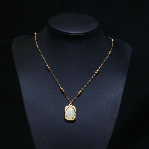 【1円スタート】金ネックレス ゴールド ネックレス Gold necklace K18 刻印 レディース ネックレス 花モチーフ ペンダント 18kgp 328_画像2