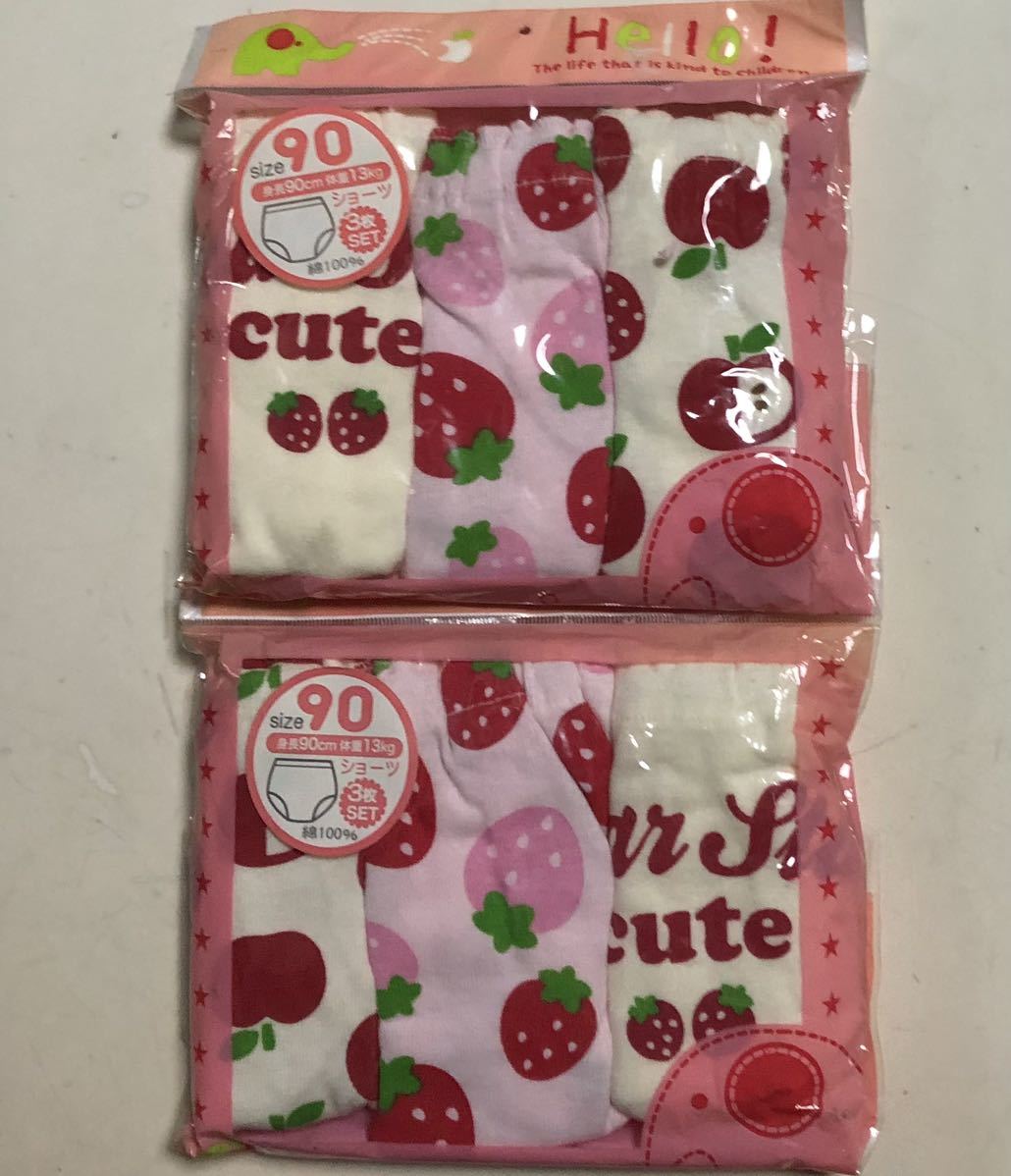  free shipping profitable 6 sheets set 90 size girl shorts strawberry pattern apple pattern cotton 100 new goods 