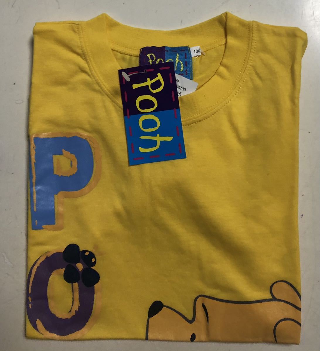  free shipping 130 Pooh short sleeves T-shirt popular character cotton 100