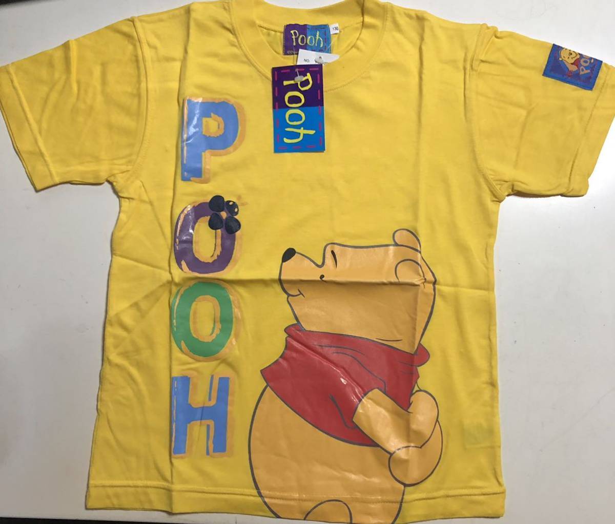  free shipping 130 Pooh short sleeves T-shirt popular character cotton 100