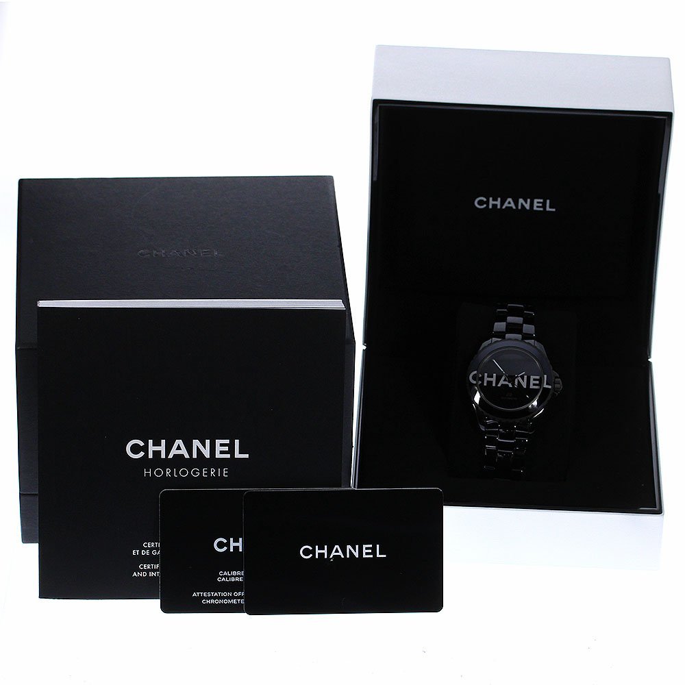 シャネル CHANEL H7418 J12 ウォンテッド ドゥ シャネル 黒セラミック 自動巻き メンズ 極美品 箱・保証書付き_778567_画像2