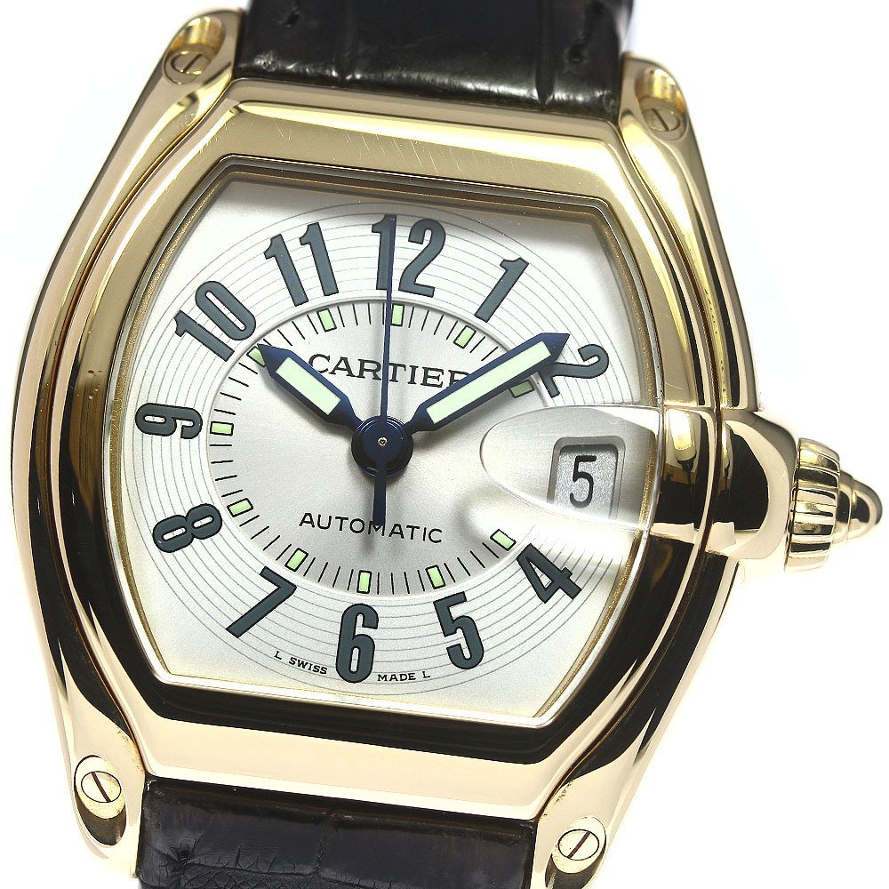 カルティエ CARTIER W62003V2 ロードスター LM K18YG 自動巻き メンズ 内箱・保証書付き_763229