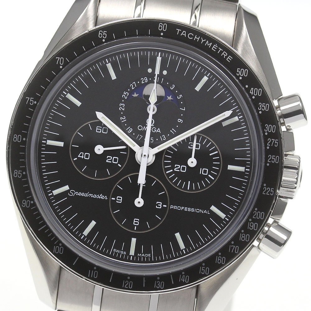 ☆美品 ★保証書付き【OMEGA】オメガ スピードマスター プロフェッショナル クロノグラフ ムーンフェイズ 3576.50 手巻き メンズ_731546_画像1