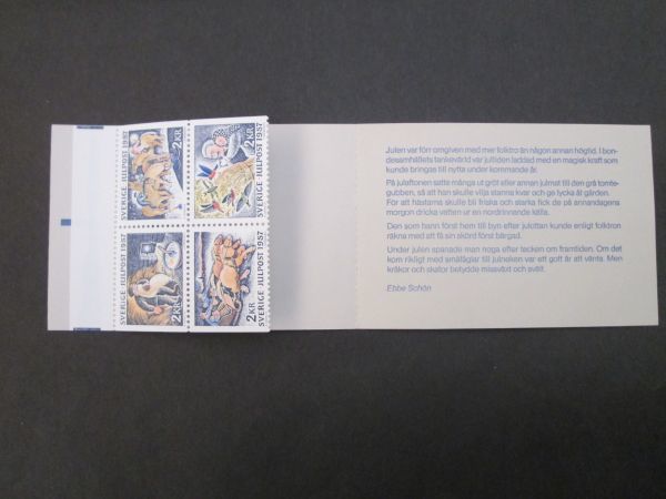 52☆スウェーデン・未使用☆1987年・クリスマス（4種４枚・切手帳）_画像1