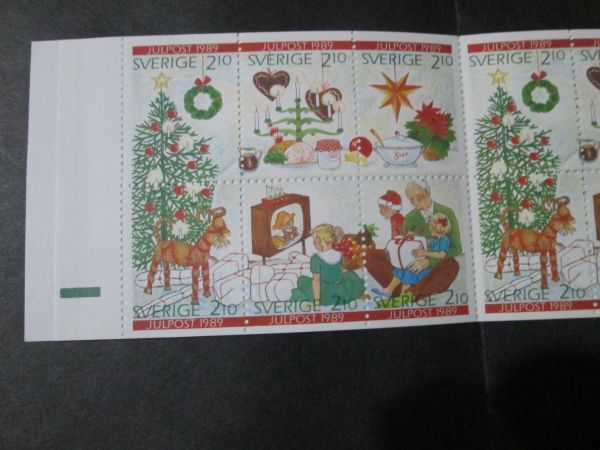 94☆スウェーデン・未使用☆1989年・クリスマス（6種12枚・切手帳）_画像2