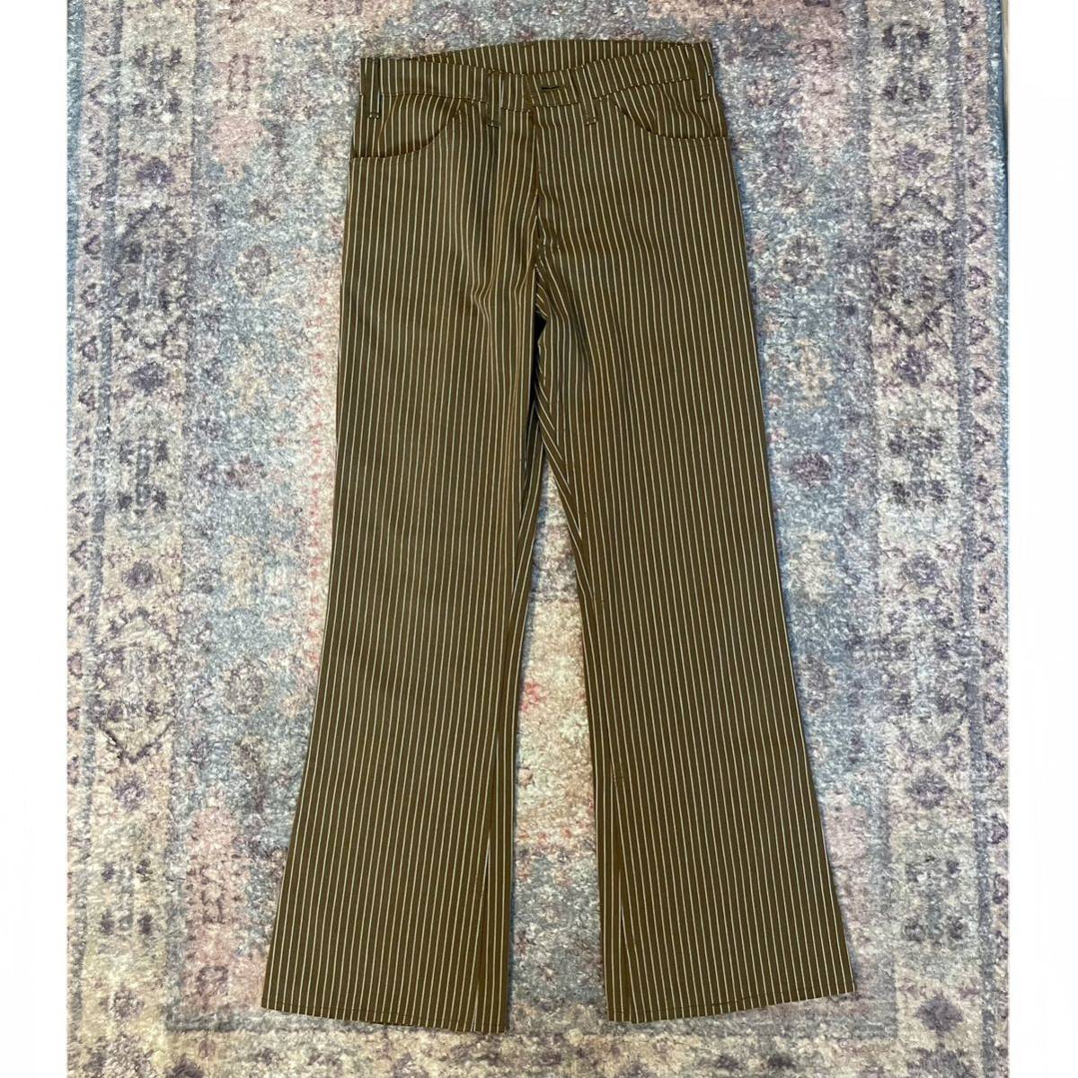 70s LEVIS STA-PREST Vintage Flared Pants リーバイス スタプレ フレア パンツ ワイド スラックス ヴィンテージ ビンテージ ストライプ_画像1