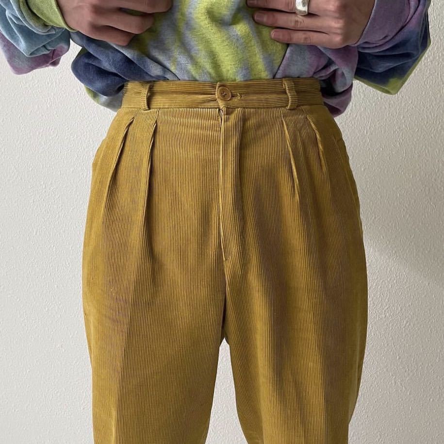 80s ドイツ製 Vintage Mustard Cords Trousers コーデュロイパンツ コーズ トラウザーズ スラックス パンツ ヴィンテージ ビンテージ_画像6