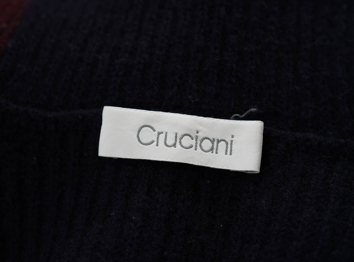 「 イタリア製 Cruciani タートルネック ニット リブ編み バイカラー 」クルチアーニ ウール セーター 48サイズ メンズ_画像8
