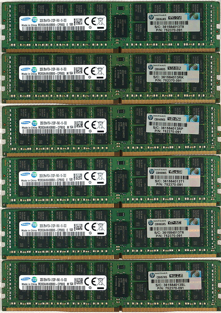 HP純正 メモリ DDR4 PC4-2133 32GB x6 計 192GB ECC Registered サーバー ワークステーション向け HP Z440 Z640 AI_画像2