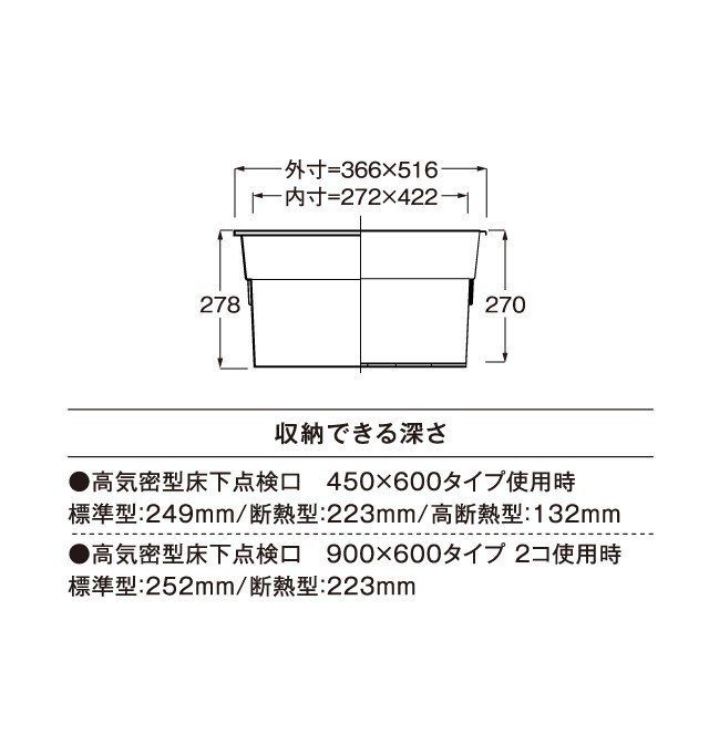 城東テクノ SPF-45S2 高気密型床下点検口用収納庫 450×600_画像2