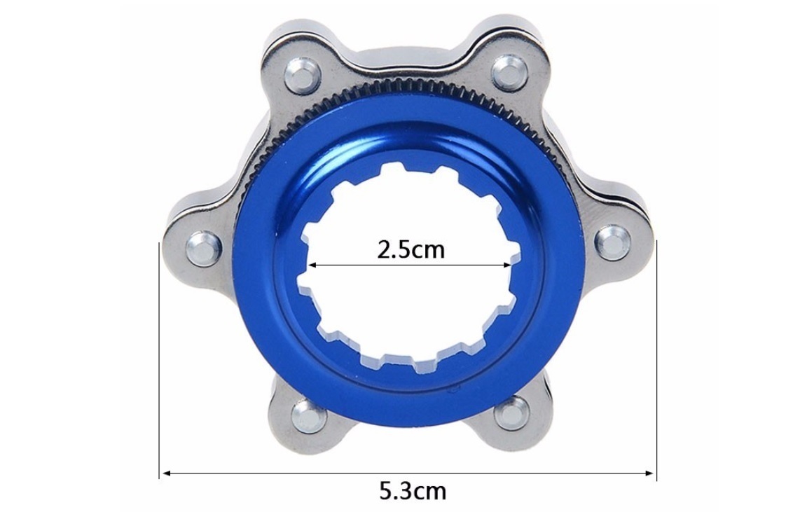  liquidation disk brake center lock from 6 hole modification 6061cnc super light weight aluminium 23 gram blue color 1035 Yu-Mail possible 