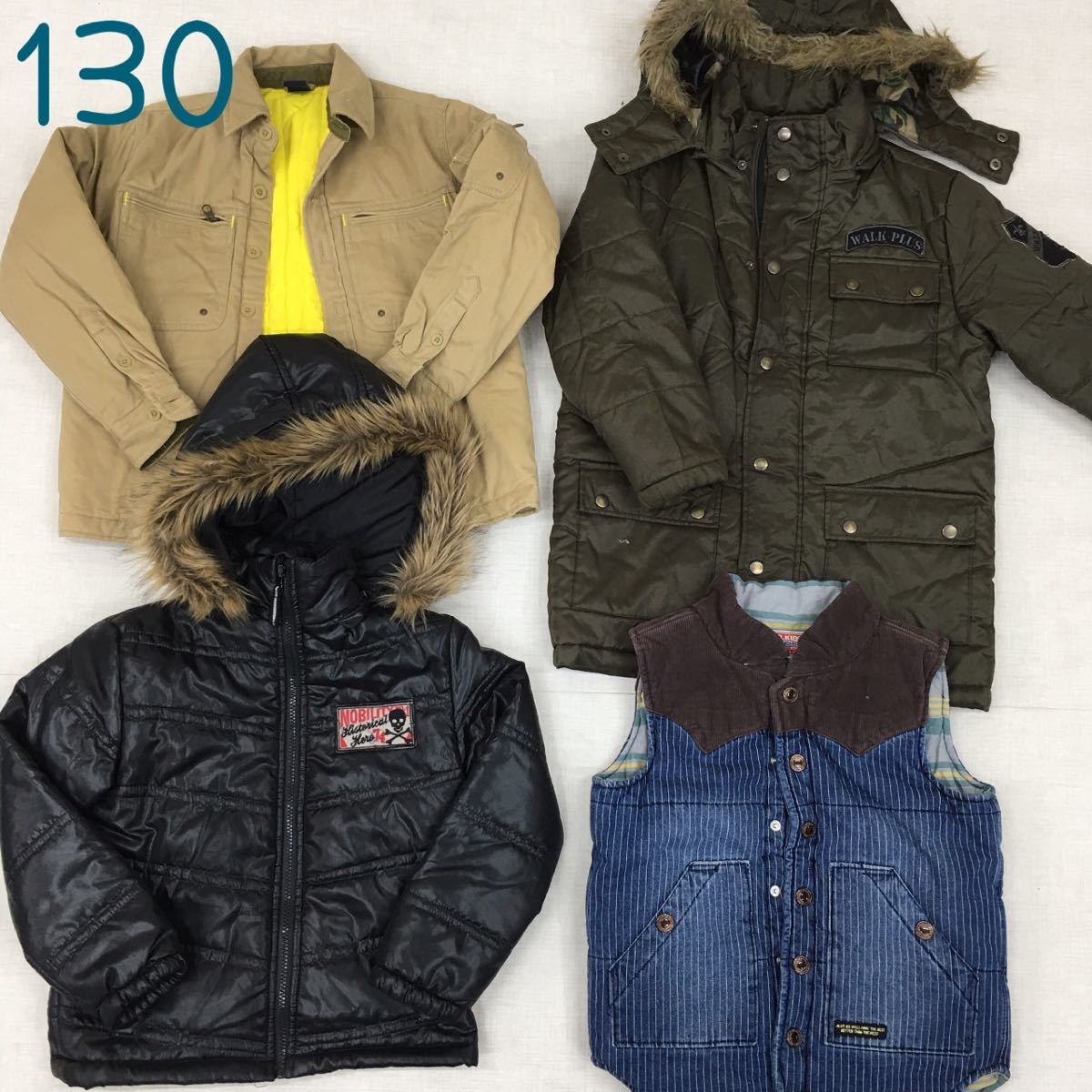 ◆●11-21 男の子 アウター 130㎝ 140cm まとめ売り17点 セット キッズ 子供服 キッズ ジュニア 大量 ダウン コート 冬 男子 仕入れ 業販 _画像2