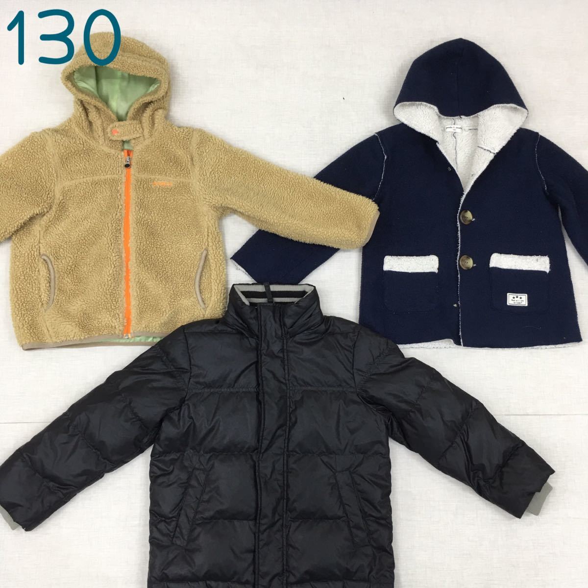 ◆●11-21 男の子 アウター 130㎝ 140cm まとめ売り17点 セット キッズ 子供服 キッズ ジュニア 大量 ダウン コート 冬 男子 仕入れ 業販 _画像4