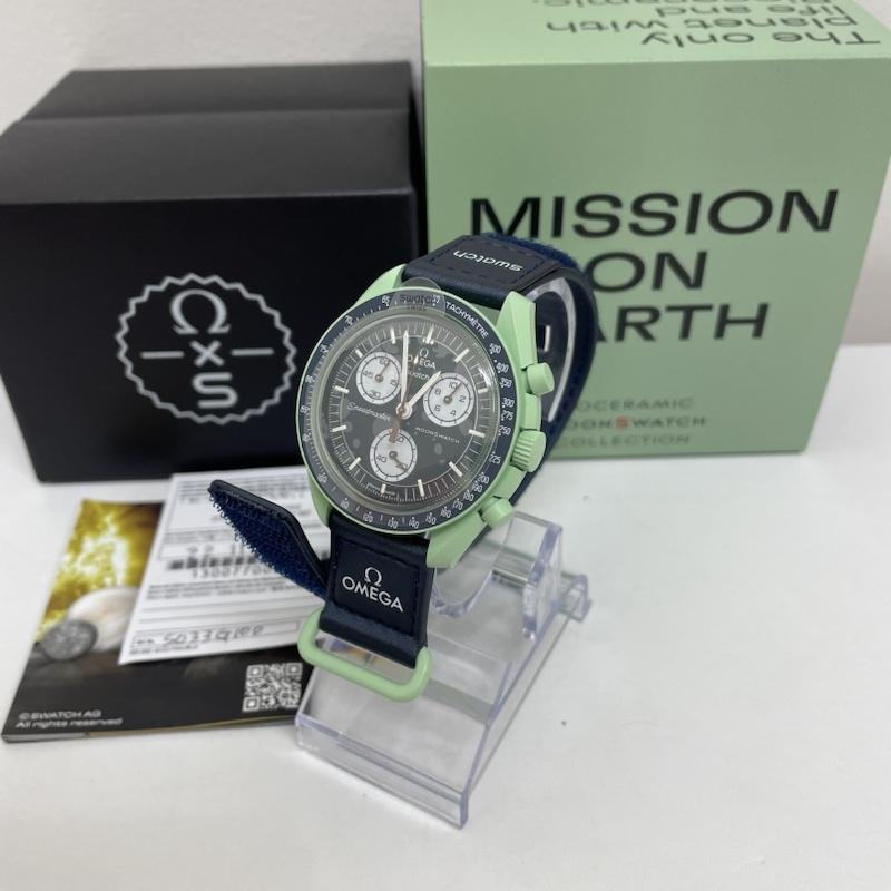 オメガ SWATCH S033G100 ムーンスウォッチ MISSON OF EARTH ミッション オン アース バイオセラミック 箱・付属付 623 FREE