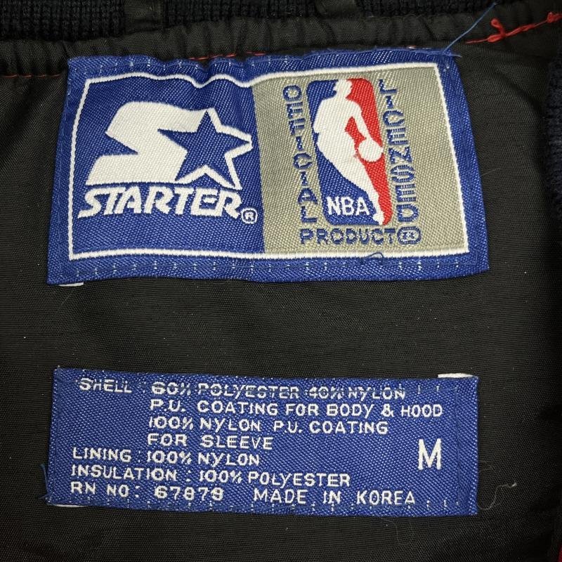 スターター NBA Chicago Bulls シカゴブルズ ロゴ 中綿 ナイロン フード スタジャン ジャケット、上着 ジャケット、上着 M_画像9