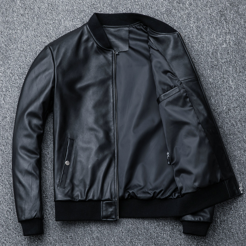 レザージャケット 上品　本革 羊革　ライダースジャケット メンズファッション 野球ジャケット 　革ジャン S～4XL_画像4