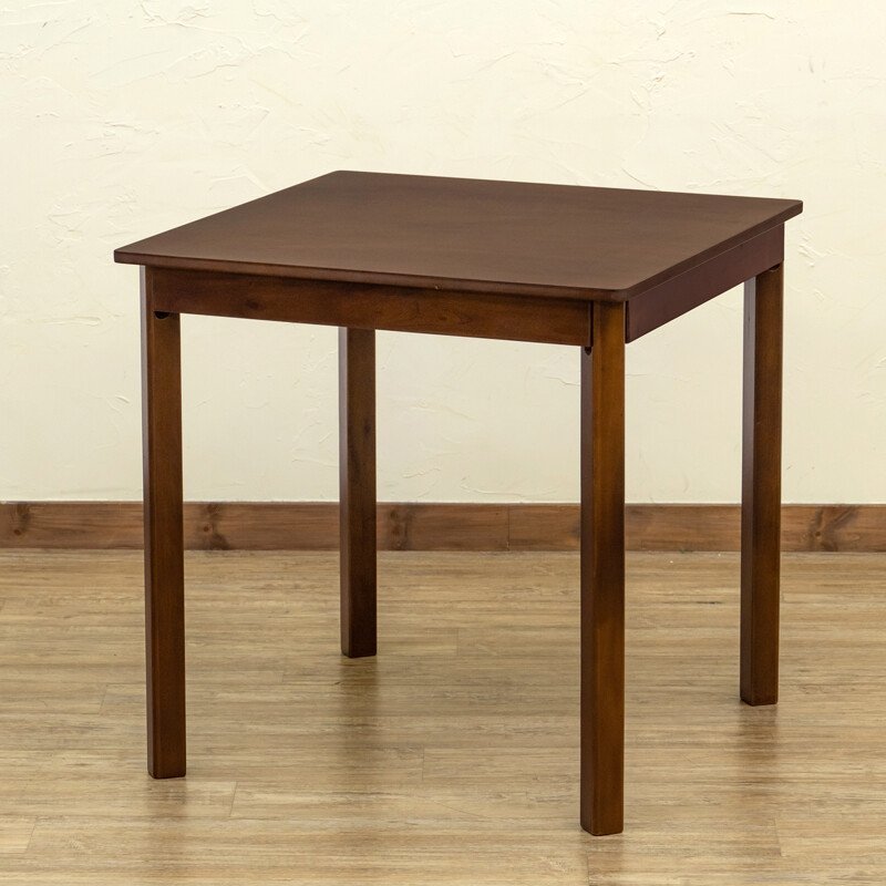 ダイニングテーブル 70x70cm 木製 二人用 食卓 木目調 正方形 作業台 デスク 北欧 一人用 シンプル 机 小さい ダークブラウン色のサムネイル