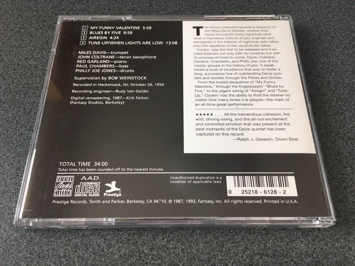 ★☆【CD】Cookin’ / マイルス・デイヴィス The Miles Davis Quintet☆★_画像2