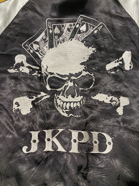 【JKPD】スカル×トランプ×ロゴ刺繍 リバーシブルスカジャン スーベニアジャケット L ジャンキーパラダイス JUNKY'S PARADISE_画像4