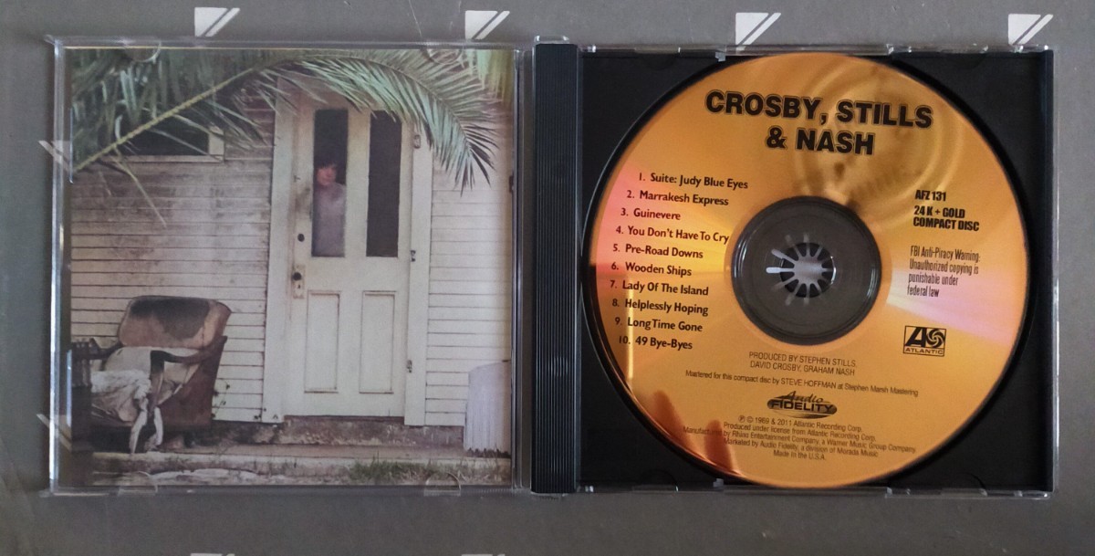 CROSBY, STILLS & NASH　24KT+GOLD CD Audio FIDELITY製作 限定ナンバー品　希少盤_画像3