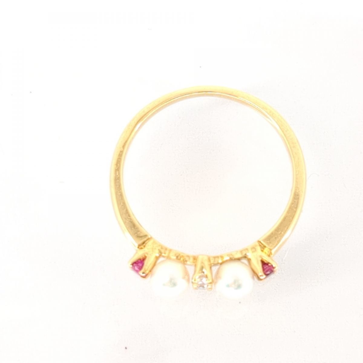 [ новый товар произведена отделка ] кольцо Mikimoto MIKIMOTO K18 1.95g baby жемчуг бриллиант рубин 10.5 номер кольцо *3105/ высота . магазин T