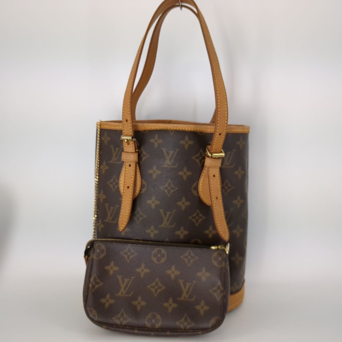 ルイヴィトン プチ・バケット トートバッグ M42238 LOUIS VUITTON 程度B モノグラム ポーチ付 FL1004 ◆3107/SBS通り店