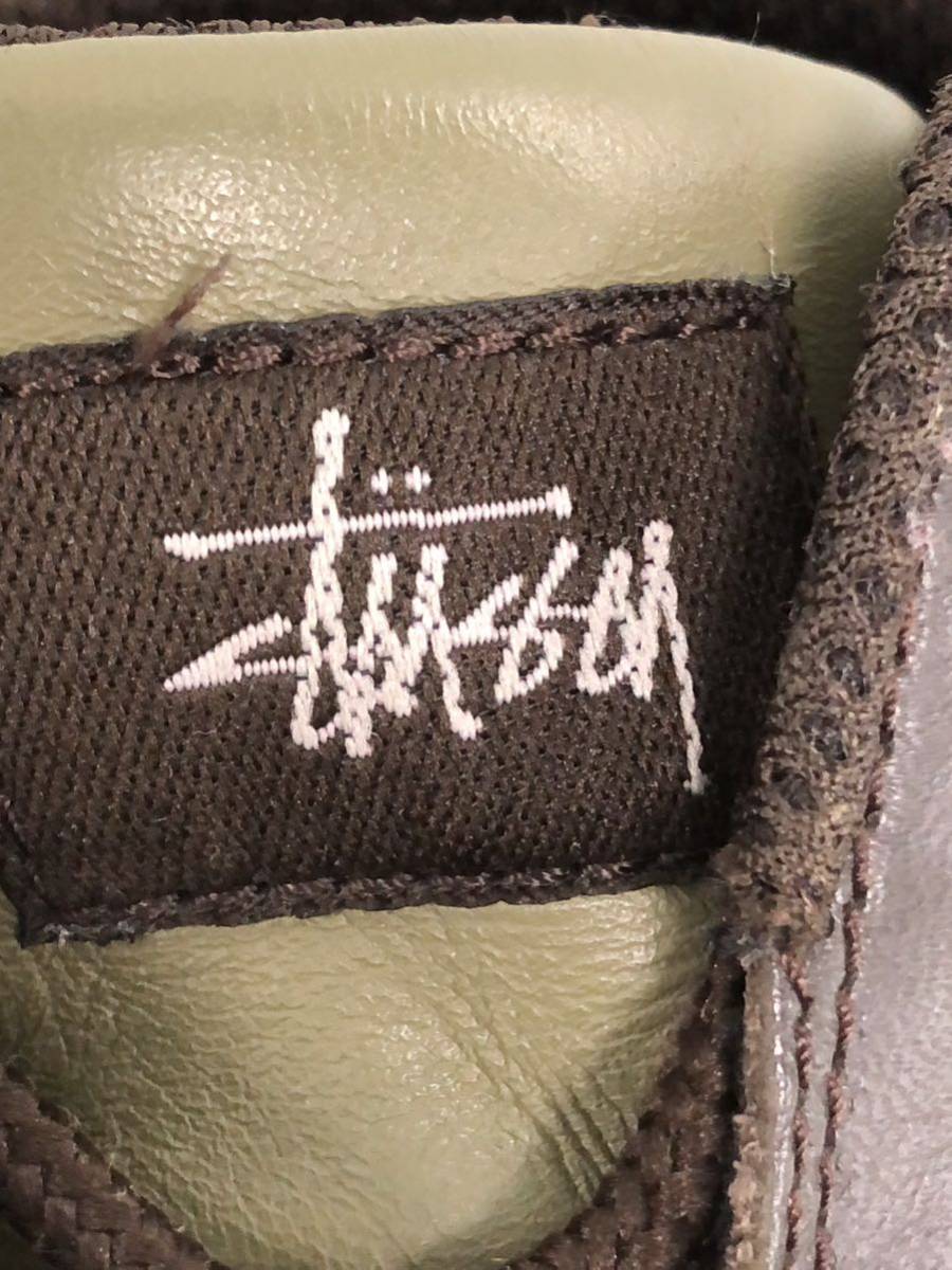 H■STUSSY ステューシー IMPERIAL インペリアル 038078 メンズ スニーカー 27cm 9M 靴 シューズ 緑系 オリーブ 茶色 ハイカット ビンテージ_画像7