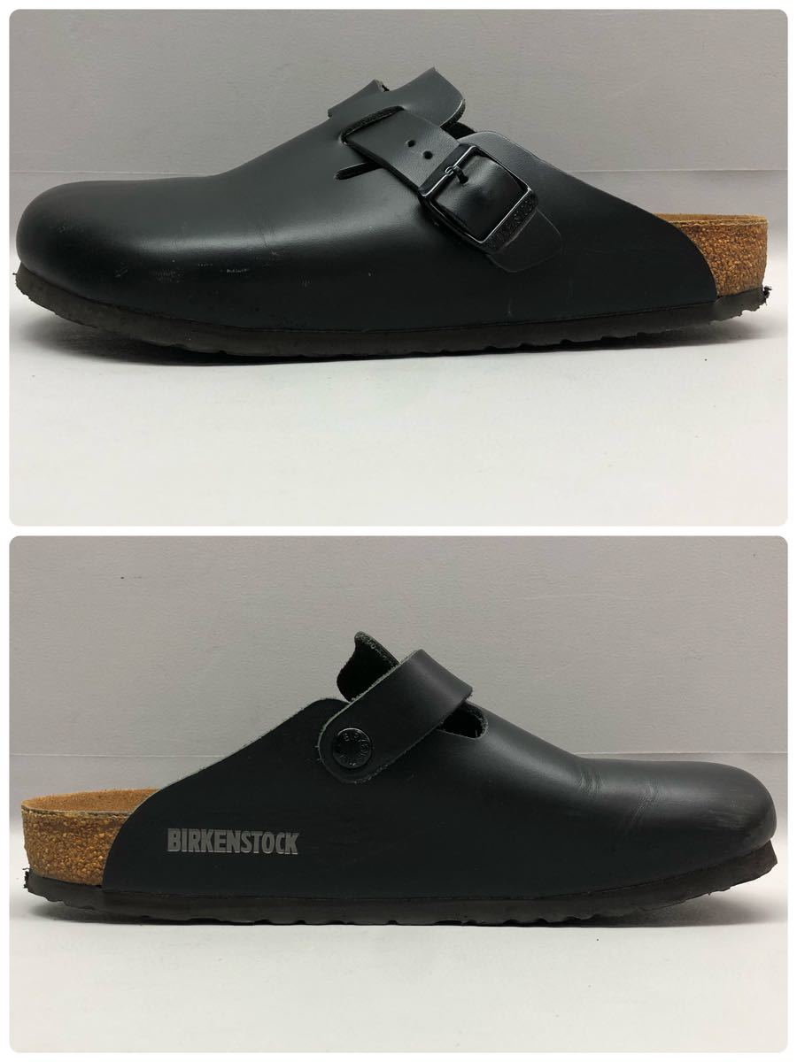 T■ BIRKENSTOCK ビルケンシュトック レザー サンダル 39 25.0 ブラック 黒 クロッグサンダル メンズ シューズ 靴 ファッション 中古品_画像5