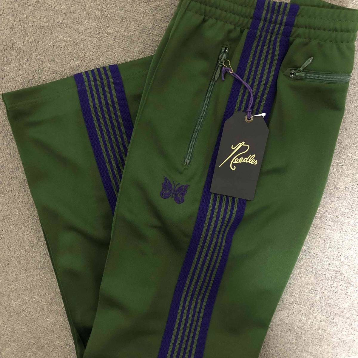 新品 未使用 Needles サイズM Track Pant Poly Smooth Ivy Green ニードルズトラック パンツ ポリ スムース アイビー グリーン_画像1