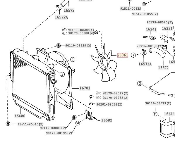 ランクル 70 ランドクルーザー 100 トヨタ 純正 16361 ファン 新品 未使用 ラジエーター ラジエター engine cooling fan blade_画像2