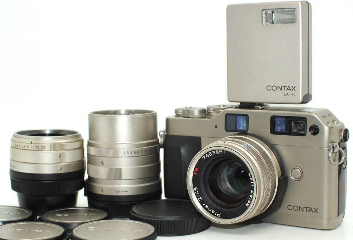 ★希少・美品★ CONTAX コンタックス G1 Kit 20th Anniversary 28 45 90mm レンズ TLA140 木製ケース #X006_画像3