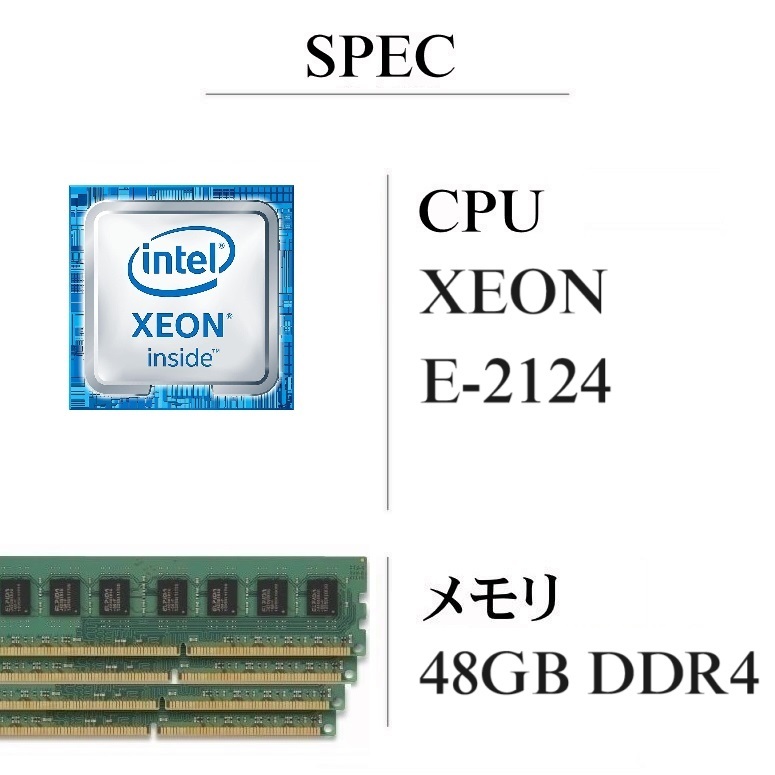 プロスペック爆速! XEON-2124/ 新品M2:SSD-1TB/ RADEON-R5-430/ メモリ-48GB/ HDD-1TB(500GBx2)/ DVDRW/ Win11/ Office2021/ メディア15_画像2