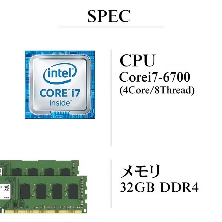 爆速フル装備！/ Corei7-6700/ 新品M2:SSD-1TB/ GeForce-GT730/ メモリ-32GB/ HDD-2TB/ DVD/ 無線LAN/ Win11/ Office2021/メディア15_画像2