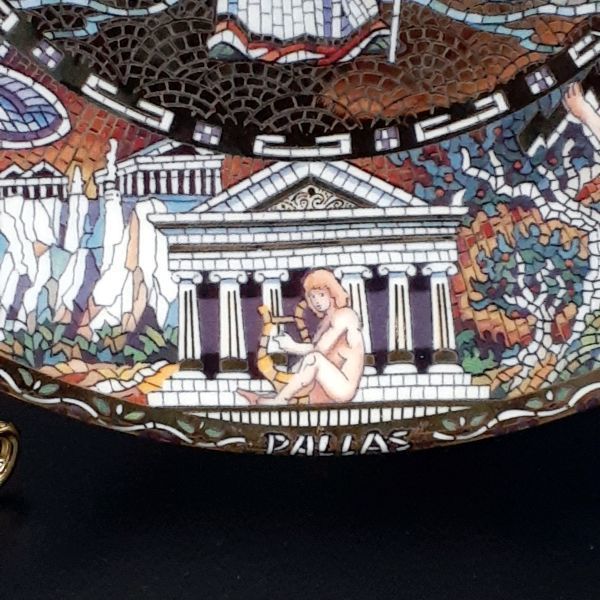 【 ロイヤルウースター ギリシャ神話 ⑦】◆ 女神 アテネ◆ タイル 絵皿 英国ヴィンテージ プレート 皿 飾り皿 金彩 モザイク イギリス_画像6