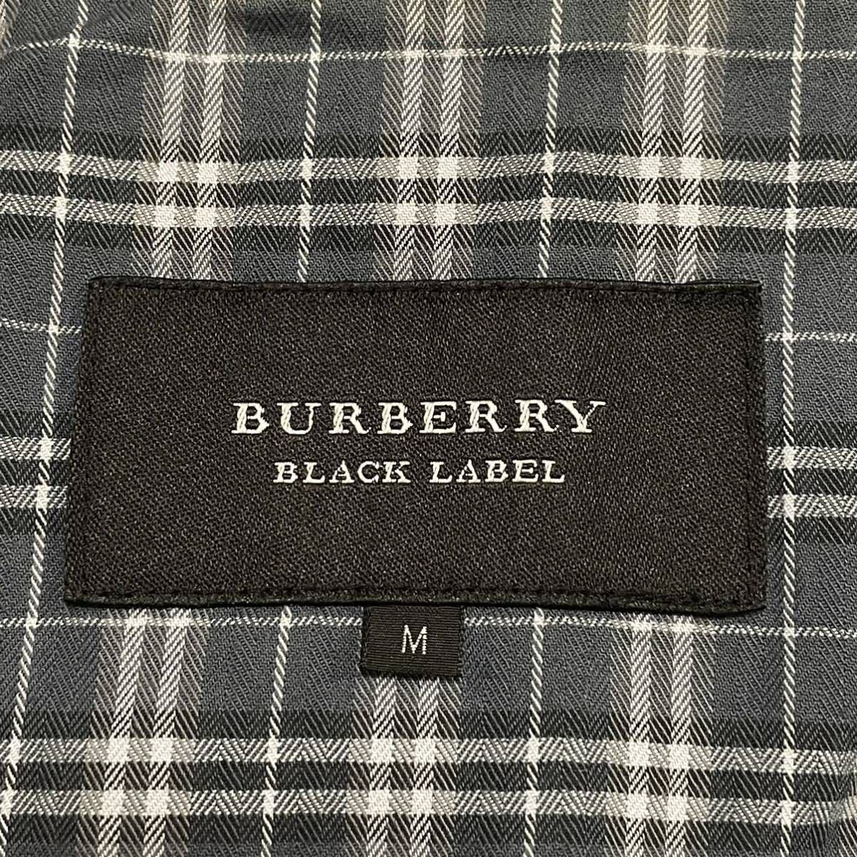 BURBERRY BLACK LABELバーバリーブラックレーベル ダッフルコート コットン ノバチェック ネイビー エルボーパッチ フード M 秋冬 3461_画像7