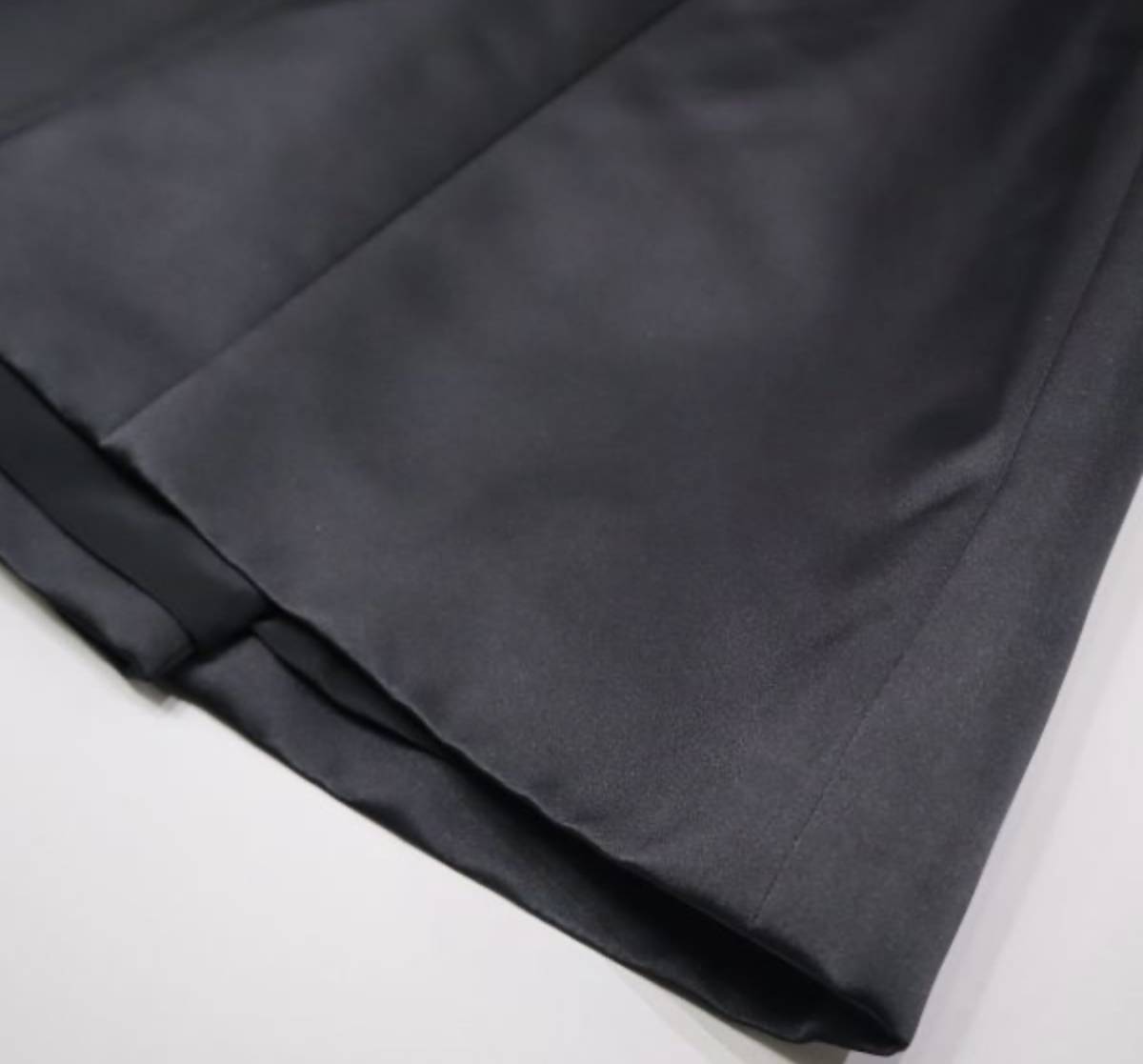  Christian Dior クリスチャン ディオール シルク 100％ タック スカート 36 ブラック フランス製_画像6
