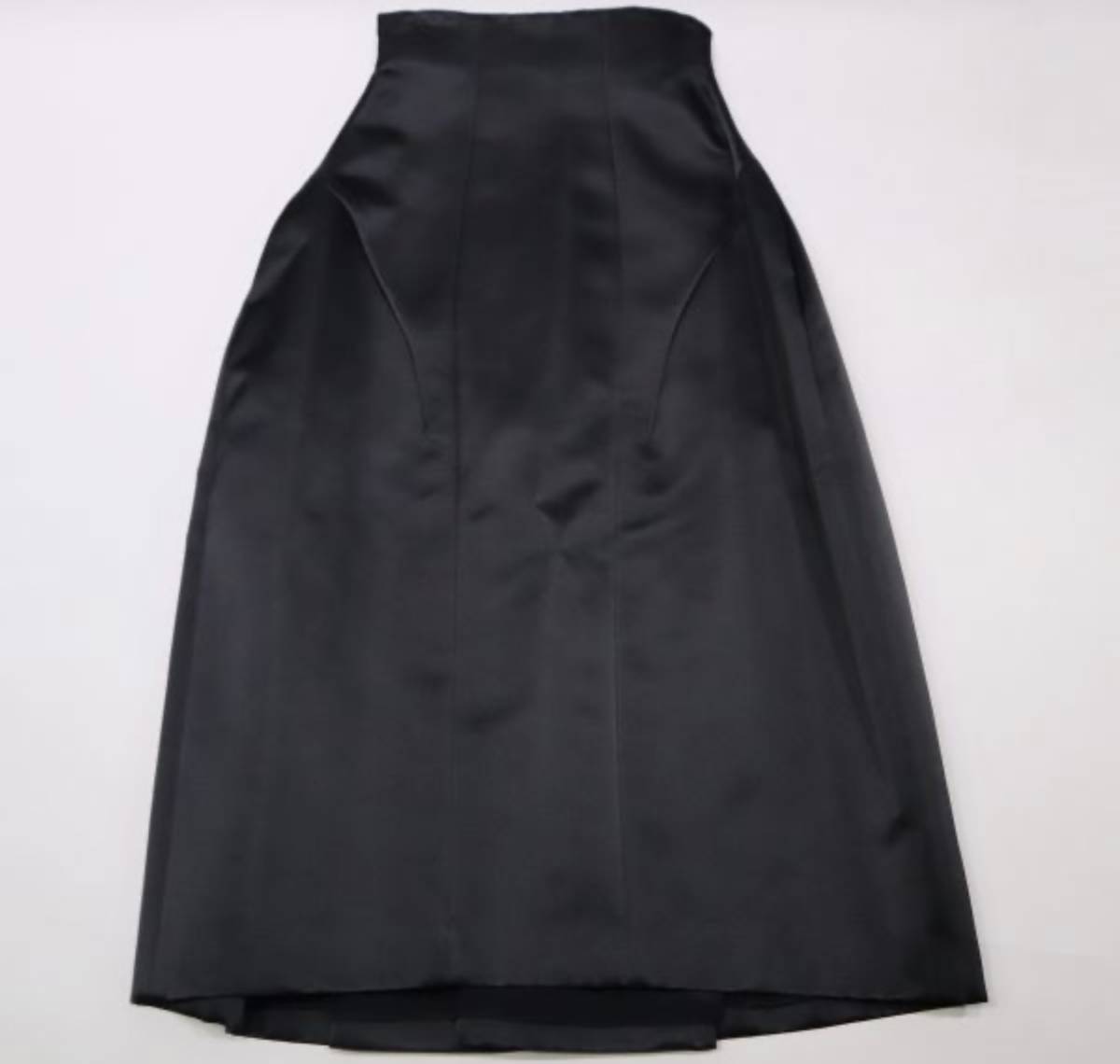  Christian Dior クリスチャン ディオール シルク 100％ タック スカート 36 ブラック フランス製_画像2