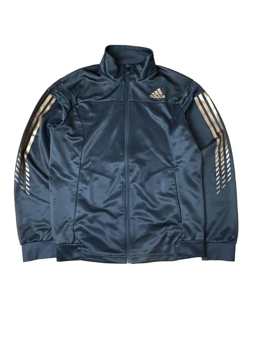 adidas アディダス トラックジャケット ジャージ グレー 古着 Lサイズ レディース_画像1