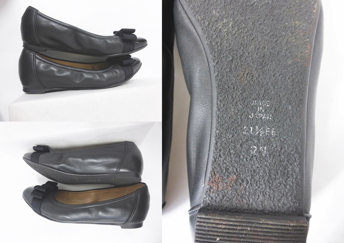 10 00-000000-96 [Y]【B】ダイアナ DIANA パンプス 靴 女性用 レディース フラットシューズ サイズ 21.5cm 21 1/2 EE 日本製 2点 名00_画像7