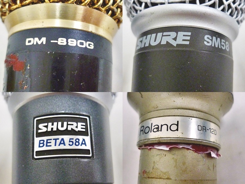 20 104-581615-09 [Y] SHURE シュア BETA58A / Roland ローランド DR-120 他 ダイナミックマイク 9点 セット ハードケース付属 長104_画像2