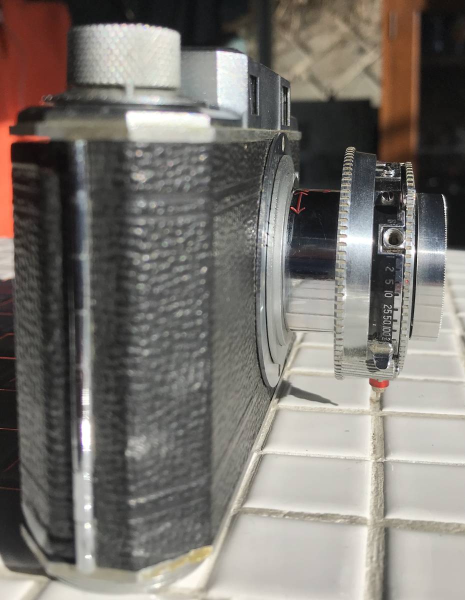 小西六 KONICAⅠ Hexanon 50mm f2.8 シャッター動作 距離計動作 レンズキャップ付属 コニカ コニカ1 フィルムカメラ アンティークカメラ_鏡筒を伸ばした状態