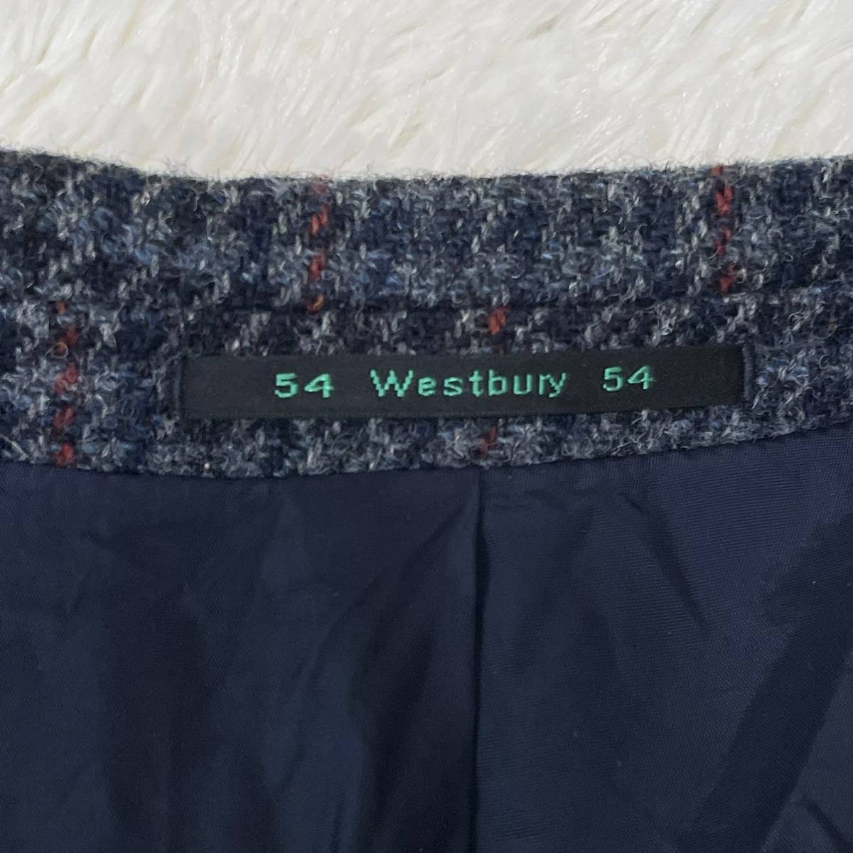 超希少4L相当！ ハリスツイード【圧巻のツイード】HARRIS TWEED×Westbury テーラージャケット 2B くるみボタン 総裏 グレー系 チェック 54_画像7