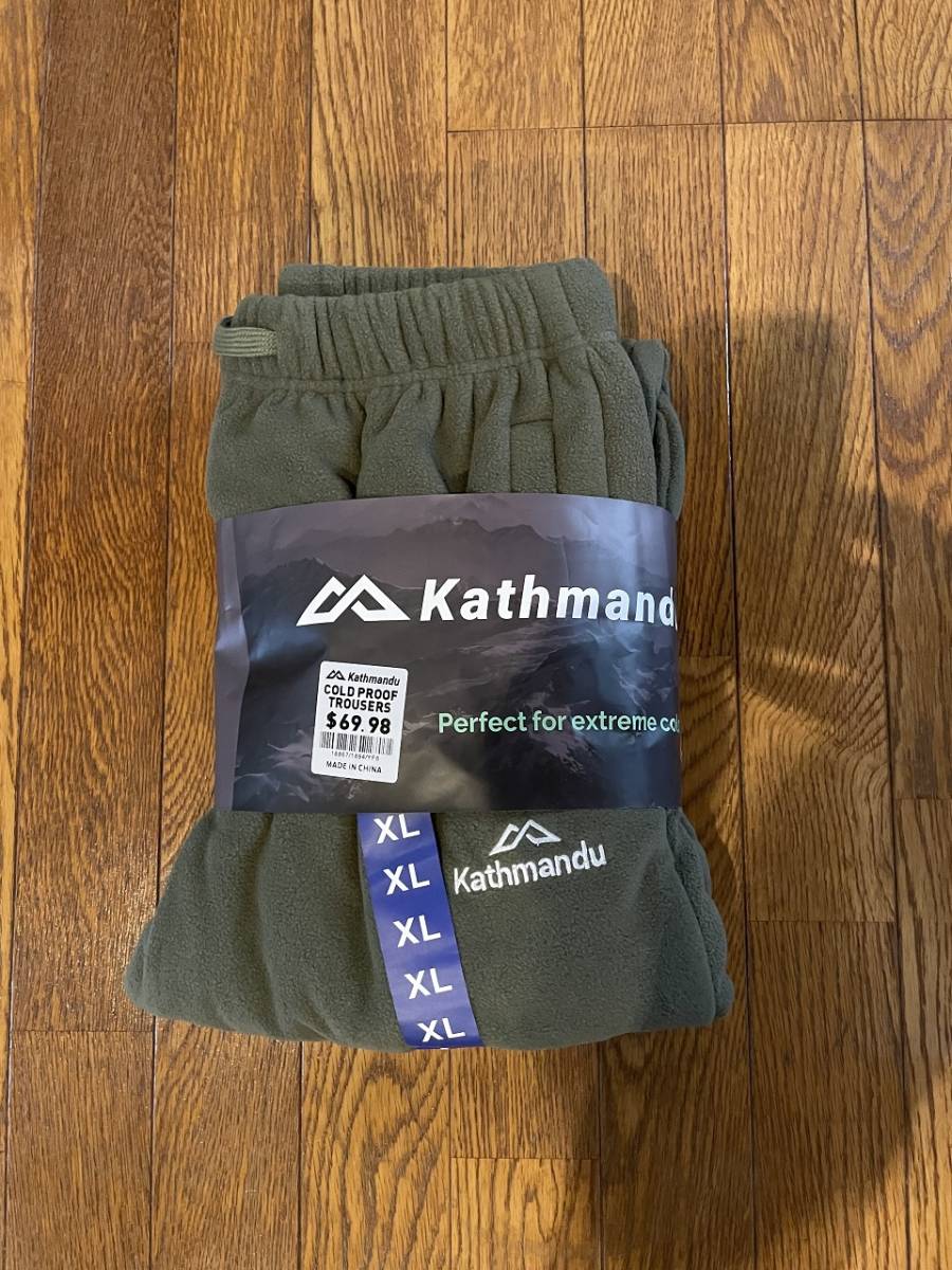 新品　ニュージーランドKathmandu　-30度対応　超防寒インナーパンツ　キャンプパンツ　XL　アーミーグリーン_画像2
