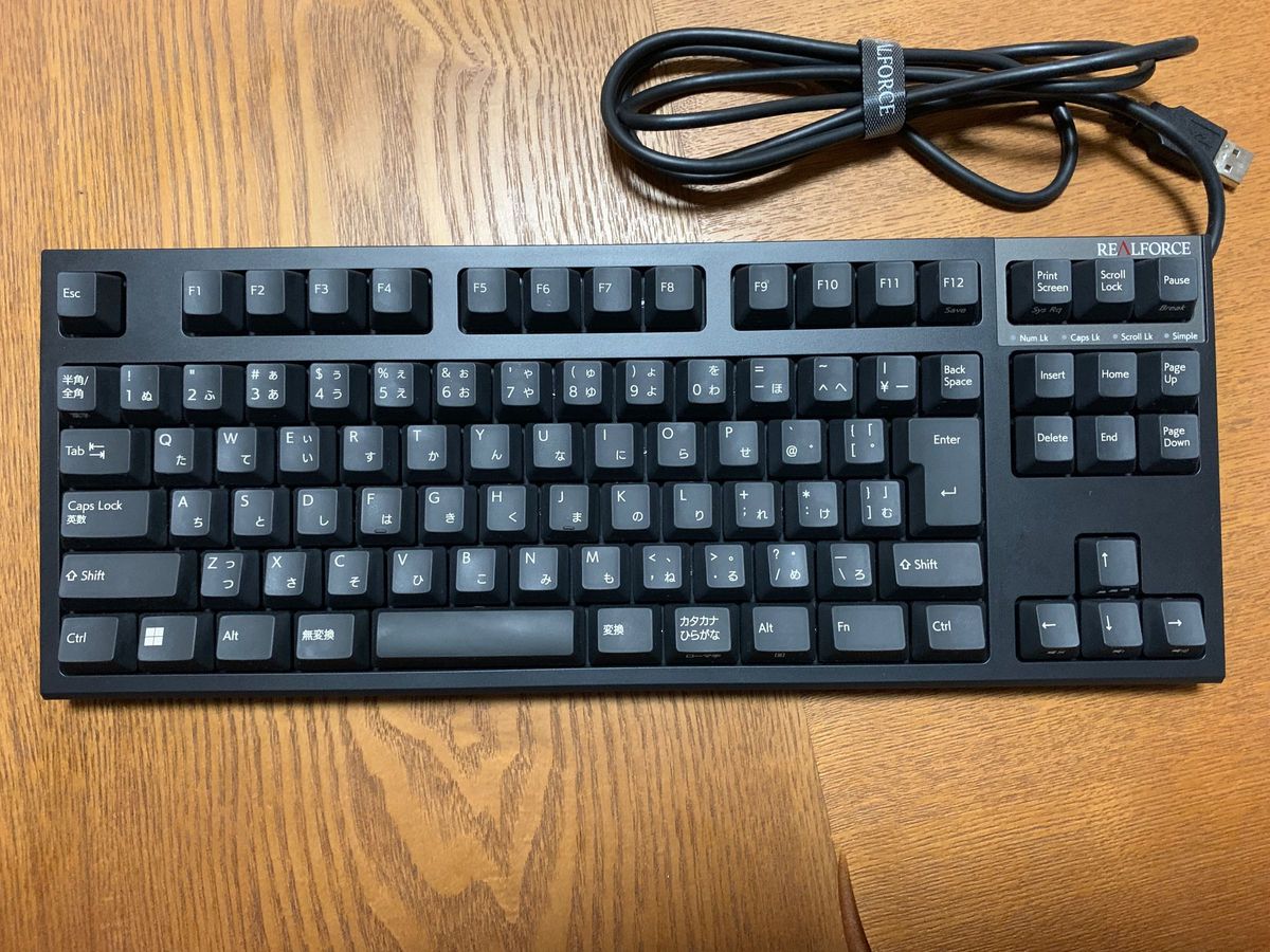 REALFORCE R3S 有線 テンキーレス 変荷重 日本語配列 ブラック R3SC12