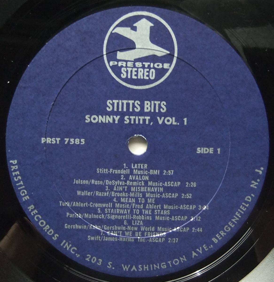 ◆ SONNY STITT / Stitt's Bits, Vol.1 ◆ Prestige PR 7585 (blue) ◆_画像3