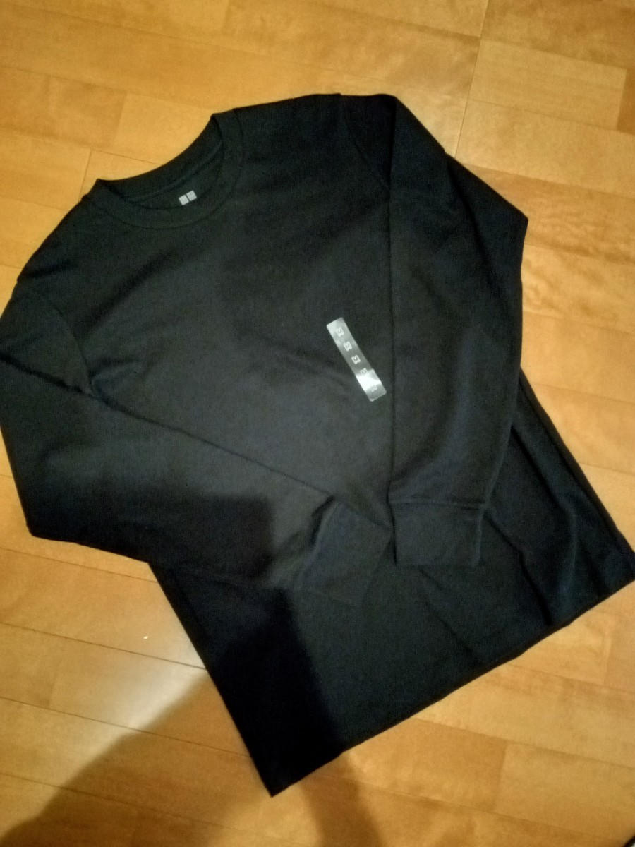 【未使用品】UNIQLO ユニクロ ソフトタッチ クルーネック Tシャツ 長袖 メンズ Mサイズ ブラック_画像1